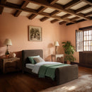  Color_Brown  Size_Twin  -- Sloan Brown Velvet Upholstered Twin Bed IMAGE 2