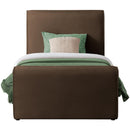  Color_Brown  Size_Twin  -- Sloan Brown Velvet Upholstered Twin Bed IMAGE 3