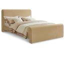  Color_Camel  Size_Queen  -- Sloan Camel Velvet Upholstered Queen Bed IMAGE 1