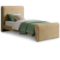  Color_Camel Size_Twin -- Sloan Camel Velvet Upholstered Twin Bed IMAGE 1