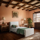  Color_Cream  Size_Twin  -- Sloan Cream Velvet Upholstered Twin Bed IMAGE 2