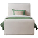 Meridian Sloan Cream Velvet Twin Bed (3 Boxes) IMAGE 3