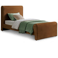  Color_Saddle Size_Twin -- Sloan Saddle Velvet Upholstered Twin Bed IMAGE 1