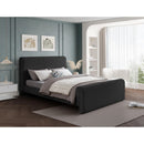  Color_Black Size_Full -- Stylus Black Boucle Fabric Upholstered Full Bed IMAGE 2