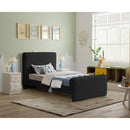 Color_Black  Size_Twin  -- Stylus Black Boucle Fabric Upholstered Twin Bed IMAGE 2
