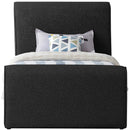 Color_Black  Size_Twin  -- Stylus Black Boucle Fabric Upholstered Twin Bed IMAGE 3