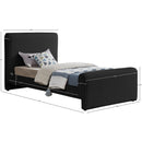  Color_Black  Size_Twin  -- Stylus Black Boucle Fabric Upholstered Twin Bed IMAGE 8