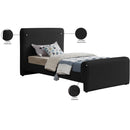  Color_Black  Size_Twin  -- Stylus Black Boucle Fabric Upholstered Twin Bed IMAGE 9