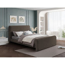  Color_Brown  Size_King  -- Stylus Brown Boucle Fabric Upholstered King Bed IMAGE 2