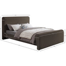  Color_Brown  Size_King  -- Stylus Brown Boucle Fabric Upholstered King Bed IMAGE 8