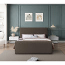  Color_Brown  Size_Queen  -- Stylus Brown Boucle Fabric Upholstered Queen Bed IMAGE 4