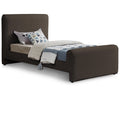  Color_Brown Size_Twin -- Stylus Brown Boucle Fabric Upholstered Twin Bed IMAGE 1