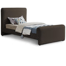  Color_Brown  Size_Twin  -- Stylus Brown Boucle Fabric Upholstered Twin Bed IMAGE 1