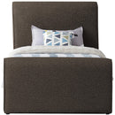  Color_Brown  Size_Twin  -- Stylus Brown Boucle Fabric Upholstered Twin Bed IMAGE 3