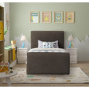  Color_Brown  Size_Twin  -- Stylus Brown Boucle Fabric Upholstered Twin Bed IMAGE 4