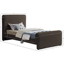  Color_Brown  Size_Twin  -- Stylus Brown Boucle Fabric Upholstered Twin Bed IMAGE 8