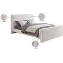  Color_Cream  Size_Queen  -- Stylus Cream Boucle Fabric Upholstered Queen Bed IMAGE 9
