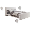 Meridian Stylus Cream Boucle Fabric Queen Bed (3 Boxes) IMAGE 9