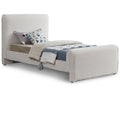  Color_Cream Size_Twin -- Stylus Cream Boucle Fabric Upholstered Twin Bed IMAGE 1