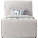  Color_Cream  Size_Twin  -- Stylus Cream Boucle Fabric Upholstered Twin Bed IMAGE 3
