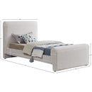 Color_Cream  Size_Twin  -- Stylus Cream Boucle Fabric Upholstered Twin Bed IMAGE 8