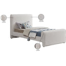  Color_Cream  Size_Twin  -- Stylus Cream Boucle Fabric Upholstered Twin Bed IMAGE 9