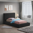  Color_Black  Size_Twin  -- Terra Black Boucle Fabric Upholstered Twin Bed IMAGE 2