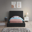  Color_Black  Size_Twin  -- Terra Black Boucle Fabric Upholstered Twin Bed IMAGE 4