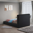 Meridian Terra Black Boucle Fabric Twin Bed IMAGE 6