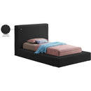  Color_Black  Size_Twin  -- Terra Black Boucle Fabric Upholstered Twin Bed IMAGE 8