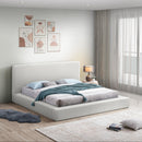  Color_Cream  Size_Full  -- Terra Cream Boucle Fabric Upholstered Full Bed IMAGE 2
