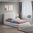  Color_Cream  Size_Twin  -- Terra Cream Boucle Fabric Upholstered Twin Bed IMAGE 2