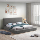  Color_Grey  Size_Full  -- Terra Grey Boucle Fabric Upholstered Full Bed IMAGE 2