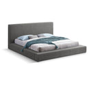 Color_Grey  Size_King  -- Terra Grey Boucle Fabric Upholstered King Bed IMAGE 1