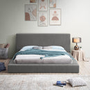  Color_Grey  Size_King  -- Terra Grey Boucle Fabric Upholstered King Bed IMAGE 4