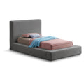  Color_Grey Size_Twin -- Terra Grey Boucle Fabric Upholstered Twin Bed IMAGE 1