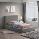  Color_Grey  Size_Twin  -- Terra Grey Boucle Fabric Upholstered Twin Bed IMAGE 2