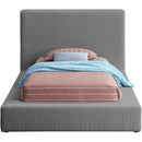 Meridian Terra Grey Boucle Fabric Twin Bed IMAGE 3