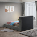  Color_Grey  Size_Twin  -- Terra Grey Boucle Fabric Upholstered Twin Bed IMAGE 6