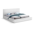  Color_White  Size_King  -- Terra White Boucle Fabric Upholstered King Bed IMAGE 1