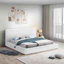  Color_White  Size_Queen  -- Terra White Boucle Fabric Upholstered Queen Bed IMAGE 2