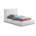  Color_White Size_Twin -- Terra White Boucle Fabric Upholstered Twin Bed IMAGE 1