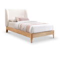  Color_Cream/ Natural Size_Twin -- Meridian Ventura Upholstered Platform Bed IMAGE 1