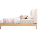  Color_Cream/ Natural  Size_Twin  -- Ventura Cream Fabric Upholstered Twin Bed IMAGE 4