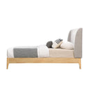  Color_Grey/ Natural  Size_Twin  -- Ventura Grey Fabric Upholstered Twin Bed IMAGE 4