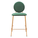  Zuo Odessa 109805 Counter Stool - Green & Gold IMAGE 3