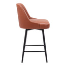  Zuo Keppel 109972 Swivel Counter Stool - Brown IMAGE 2