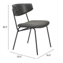  Zuo Charon 110259 Dining Chair - Vintage Black IMAGE 10