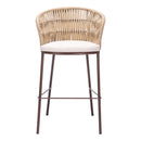  Zuo Freycinet 703990 Barstool - Natural IMAGE 3