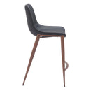  Zuo Magnus 109935 Counter Stool - Black & Walnut IMAGE 2